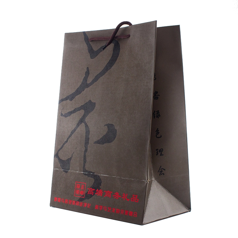 Wine Bottle Vodka Packaging Handle Paper Bag