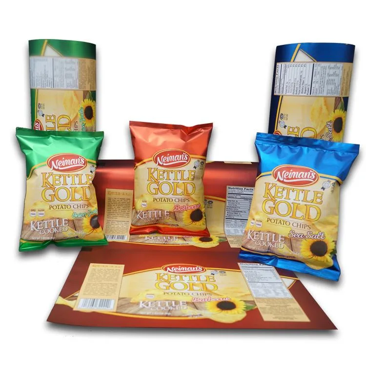 Factory Price Custom Logo Laminated LDPE 75g Back Seal Puffs Food Popcorn Potato Chips Plastic Packaging Bags